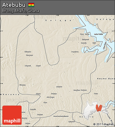 Shaded Relief Map of Atebubu