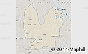Shaded Relief Map of Atebubu, semi-desaturated