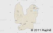 Shaded Relief Map of Atebubu, single color outside