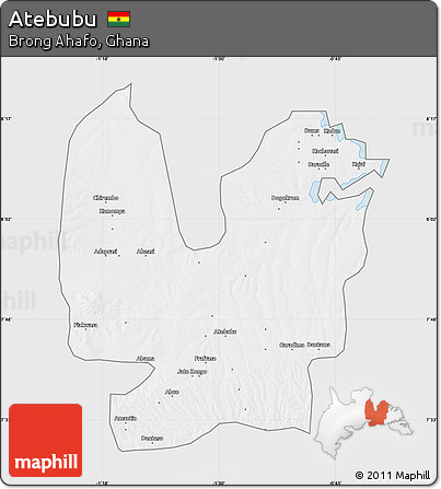 Silver Style Map of Atebubu, single color outside
