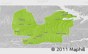 Physical Panoramic Map of Atebubu, lighten, desaturated