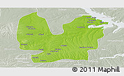 Physical Panoramic Map of Atebubu, lighten, semi-desaturated