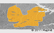Political Panoramic Map of Atebubu, desaturated