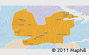 Political Panoramic Map of Atebubu, lighten