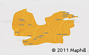Political Panoramic Map of Atebubu, single color outside