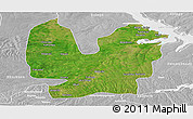 Satellite Panoramic Map of Atebubu, lighten, desaturated