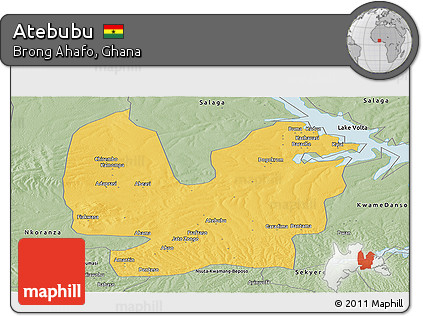Savanna Style Panoramic Map of Atebubu