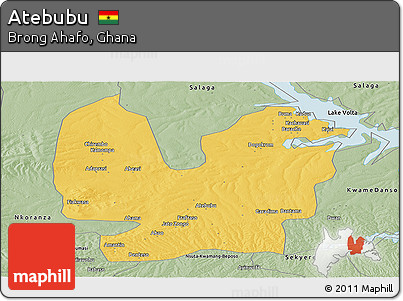 Savanna Style Panoramic Map of Atebubu