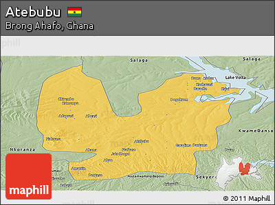 Savanna Style Panoramic Map of Atebubu