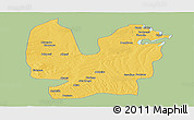 Savanna Style Panoramic Map of Atebubu, single color outside