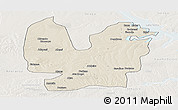 Shaded Relief Panoramic Map of Atebubu, lighten