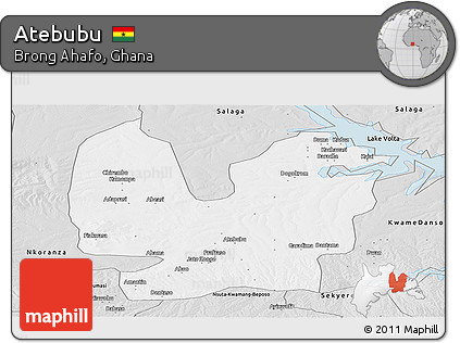 Silver Style Panoramic Map of Atebubu