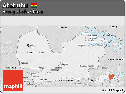 Silver Style Panoramic Map of Atebubu