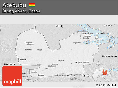Silver Style Panoramic Map of Atebubu