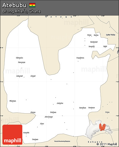 Classic Style Simple Map of Atebubu