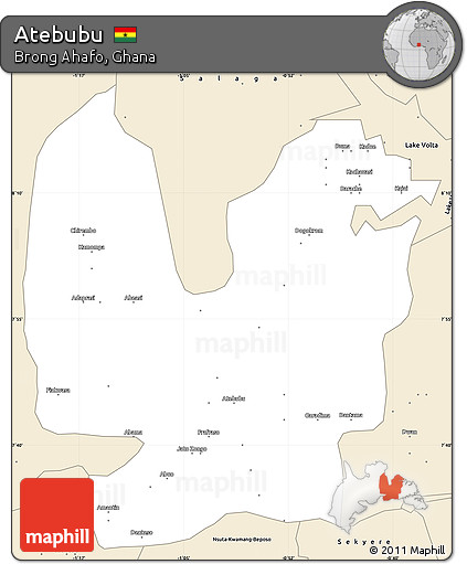 Classic Style Simple Map of Atebubu