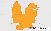 Political Simple Map of Atebubu, cropped outside