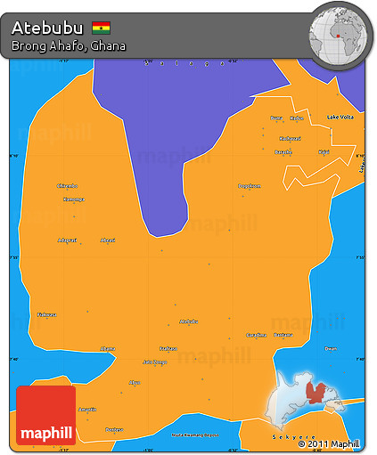 Political Simple Map of Atebubu