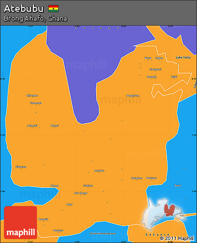 Political Simple Map of Atebubu