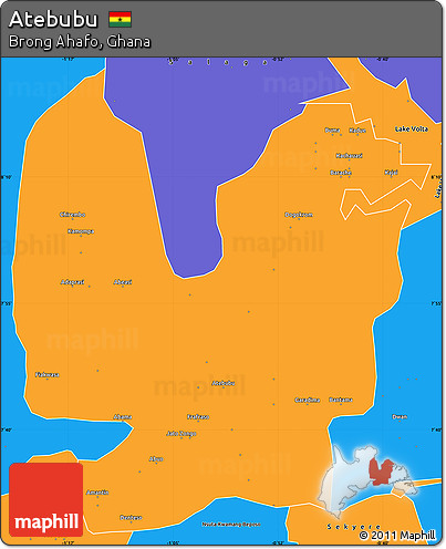 Political Simple Map of Atebubu