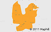 Political Simple Map of Atebubu, single color outside