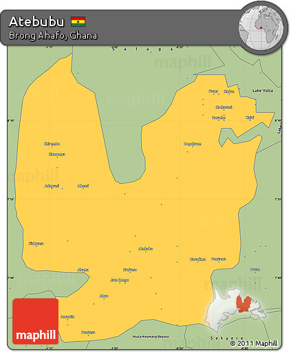 Savanna Style Simple Map of Atebubu