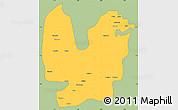 Savanna Style Simple Map of Atebubu, single color outside