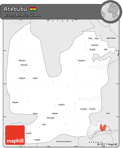 Silver Style Simple Map of Atebubu