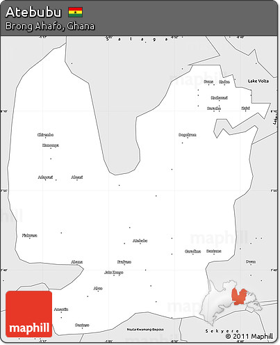 Silver Style Simple Map of Atebubu