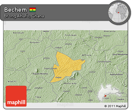 Savanna Style 3D Map of Bechem
