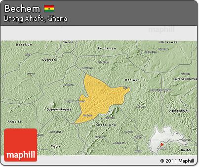 Savanna Style 3D Map of Bechem