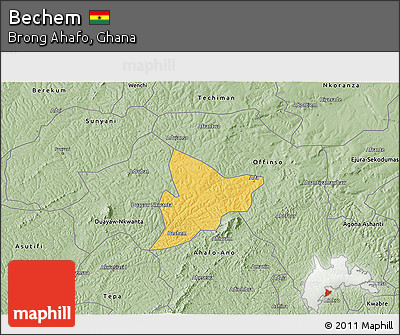 Savanna Style 3D Map of Bechem