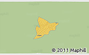 Savanna Style 3D Map of Bechem, single color outside