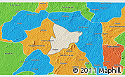 Shaded Relief 3D Map of Bechem, political outside