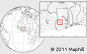 Blank Location Map of Bechem, within the entire country