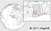 Blank Location Map of Bechem, highlighted country, within the entire country