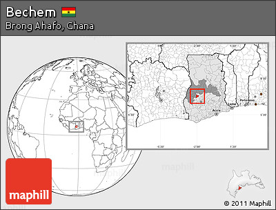 Blank Location Map of Bechem, highlighted country, highlighted parent region