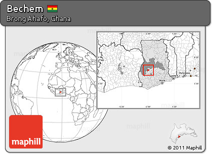 Blank Location Map of Bechem, highlighted country, highlighted parent region