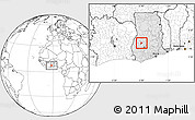 Blank Location Map of Bechem, highlighted country