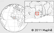 Blank Location Map of Bechem, highlighted parent region, within the entire country
