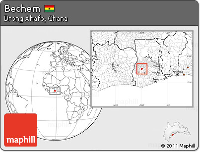 Blank Location Map of Bechem, highlighted parent region
