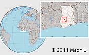 Gray Location Map of Bechem, highlighted country