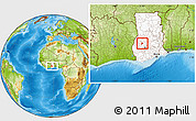 Physical Location Map of Bechem, highlighted country