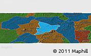 Political Panoramic Map of Bechem, darken