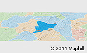 Political Panoramic Map of Bechem, lighten