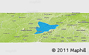 Political Panoramic Map of Bechem, physical outside
