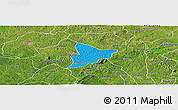 Political Panoramic Map of Bechem, satellite outside