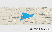 Political Panoramic Map of Bechem, shaded relief outside