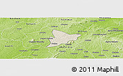 Shaded Relief Panoramic Map of Bechem, physical outside