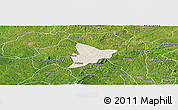 Shaded Relief Panoramic Map of Bechem, satellite outside